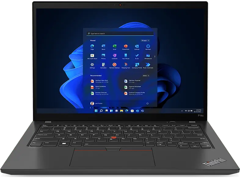 LENOVO ThinkPad P14s Gen 4 Notebook for Business 14 Zoll, WUXGA, Intel® Core™ i7 1370P, 64 GB RAM, Windows 11 Pro (64 Bit), GeForce RTX™ A500, Villi Black