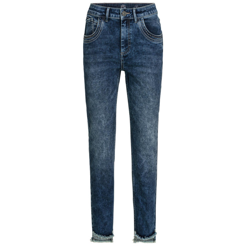 Damen Slim-Jeans mit Used-Waschung