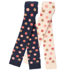 2 Mädchen Frottee-Leggings mit Punkte-Allover