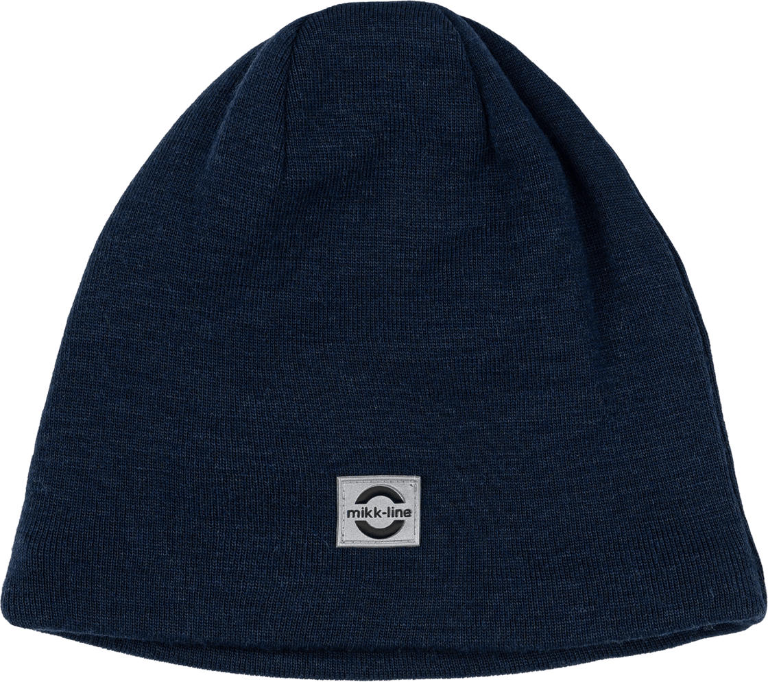 Mikk-Line Mütze mit Merinowolle, blau, Gr. 98/104
