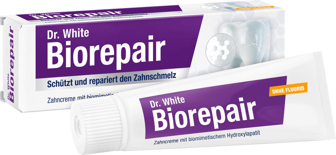 Dr. White Biorepair Zahnpasta Zahnschmelzschutz & -repair fluoridfrei