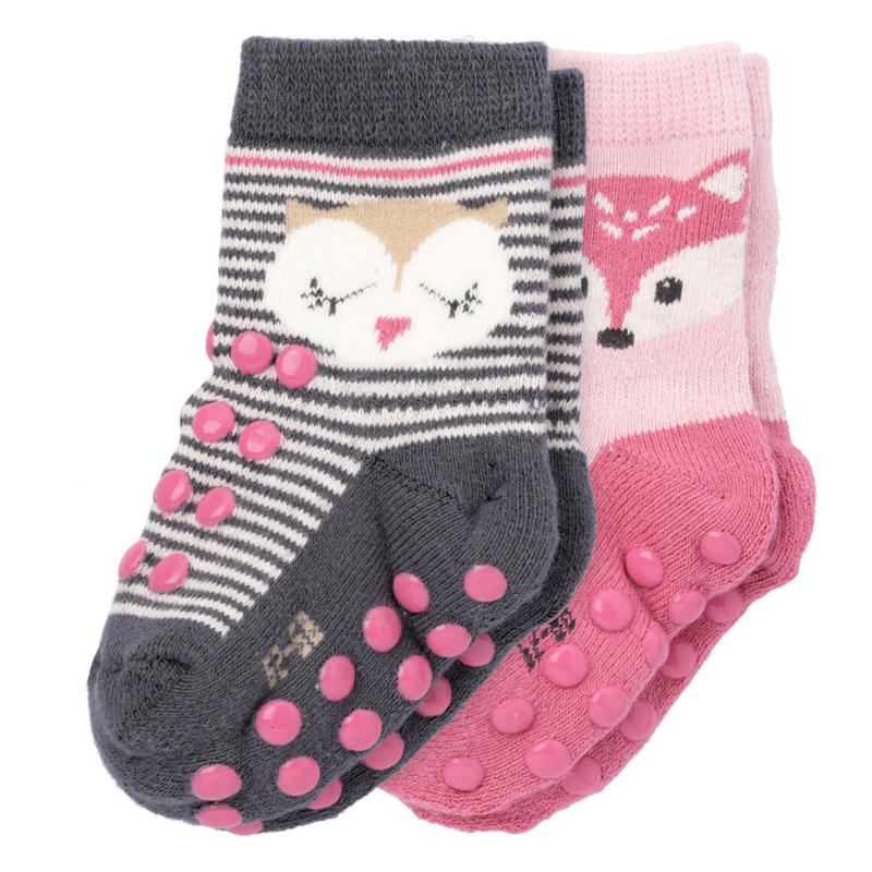 2 Paar Baby Krabbelsocken mit ABS-Noppen