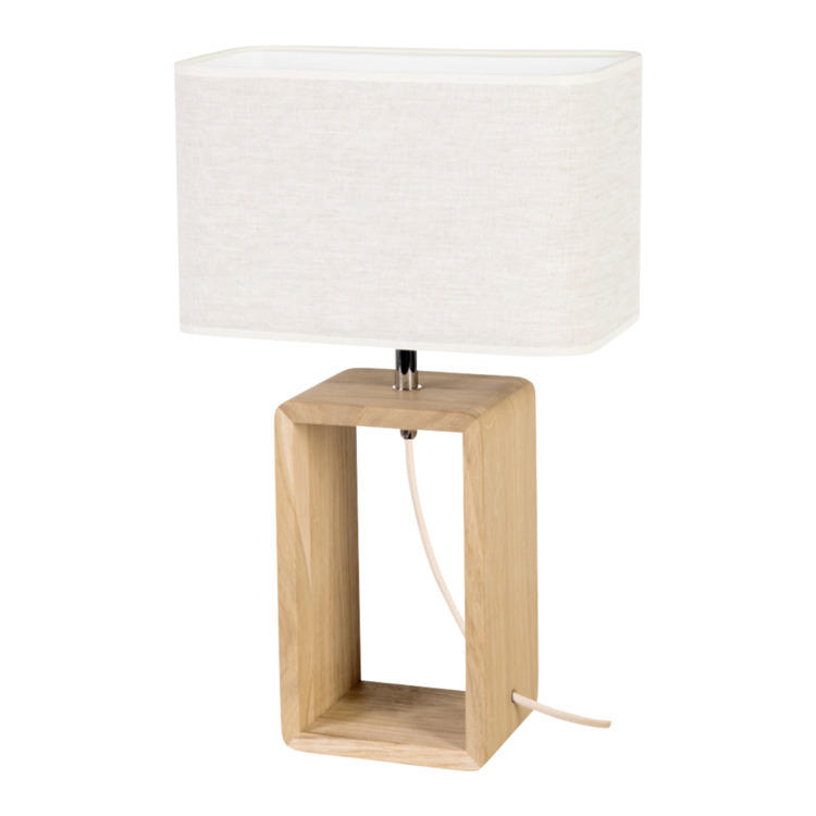 Lampada da tavolo Eco Line, materiale misto, beige/quercia