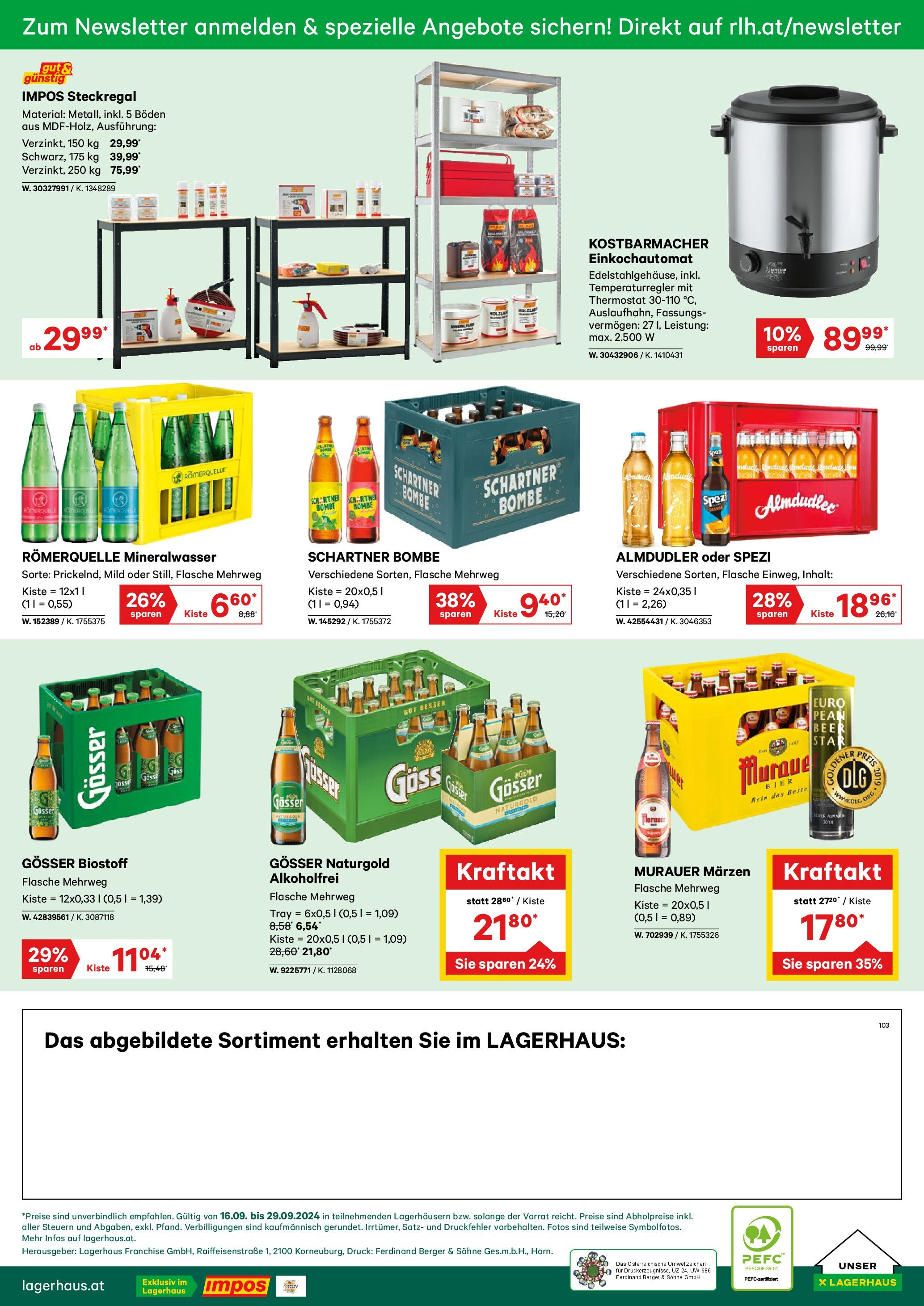 Lagerhaus Wochenangebote von 16.09.2024 - Aktuelle Angebote | Seite: 6 | Produkte: Bier