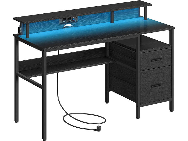 Gaming Schreibtisch FABRIK SONGMICS 55x135x89cm schwarz