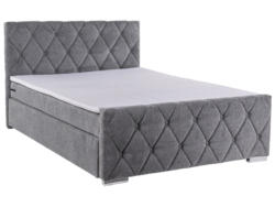 Boxspring IDA gris clair 140x200cm mi-ferme