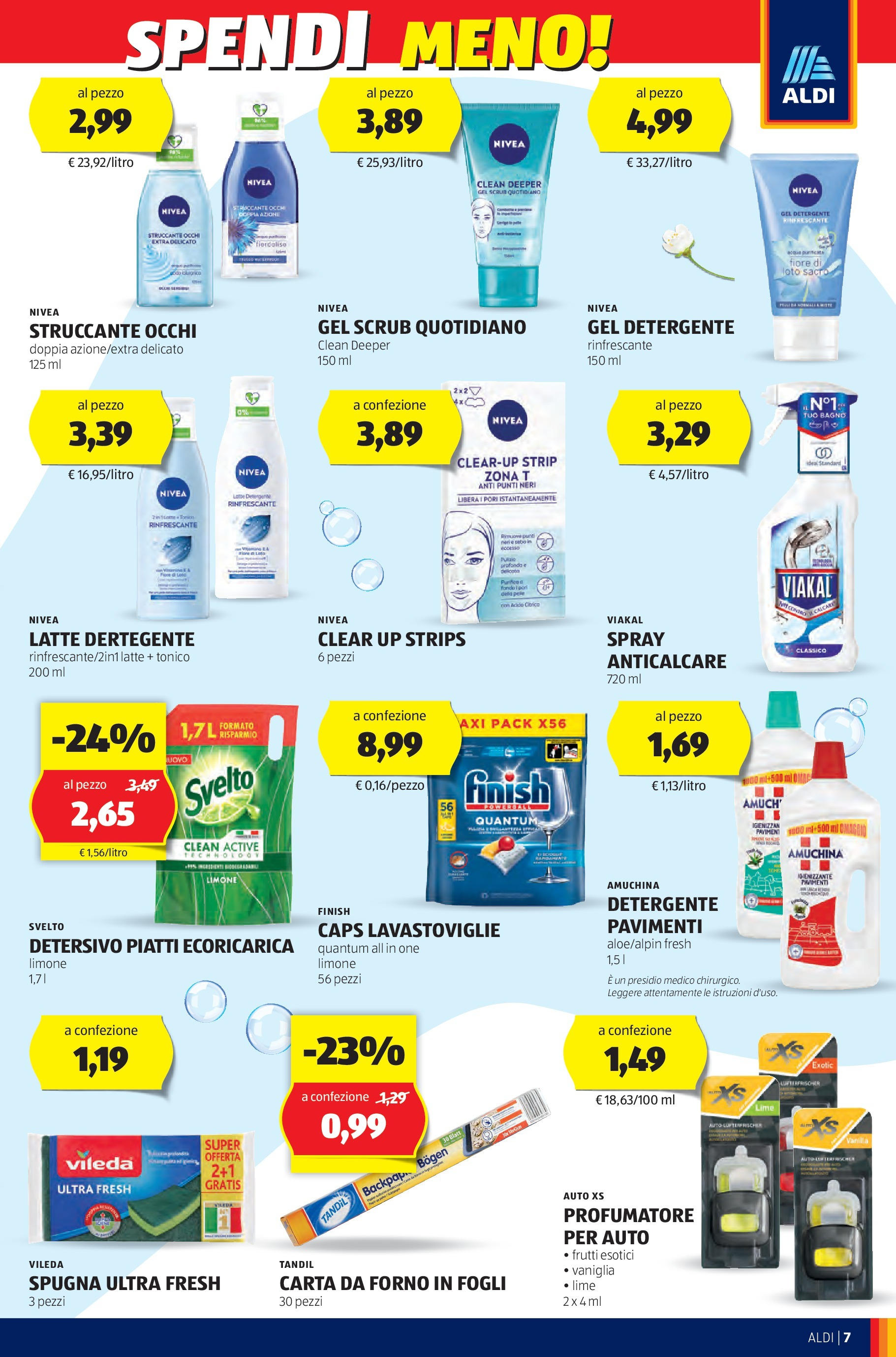 Nuovo Volantino Aldi	 dal 16/09/2024 > offerte anteprima 🛍️ | Pagina: 7 | Prodotti: Spugna, Limone, Lavastoviglie, Bagno