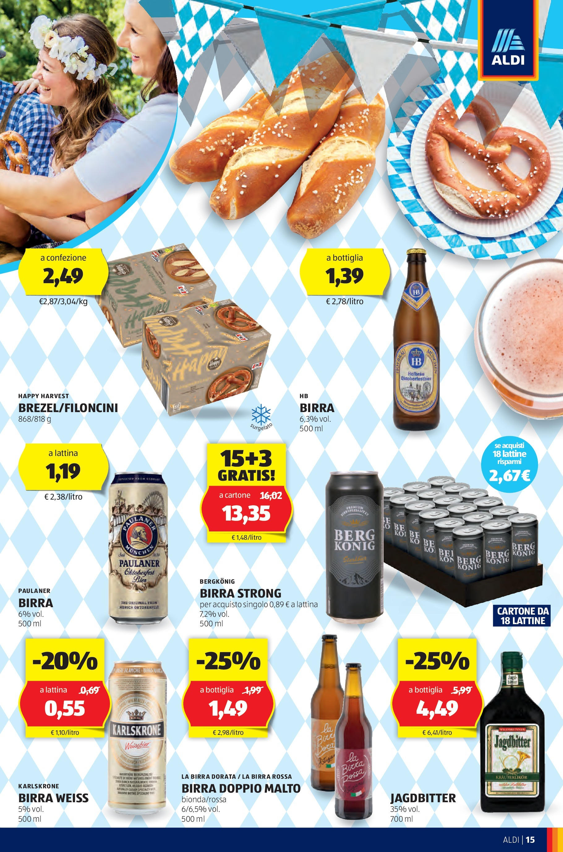 Nuovo Volantino Aldi	 dal 16/09/2024 > offerte anteprima 🛍️ | Pagina: 15 | Prodotti: Birra, The, Bottiglia