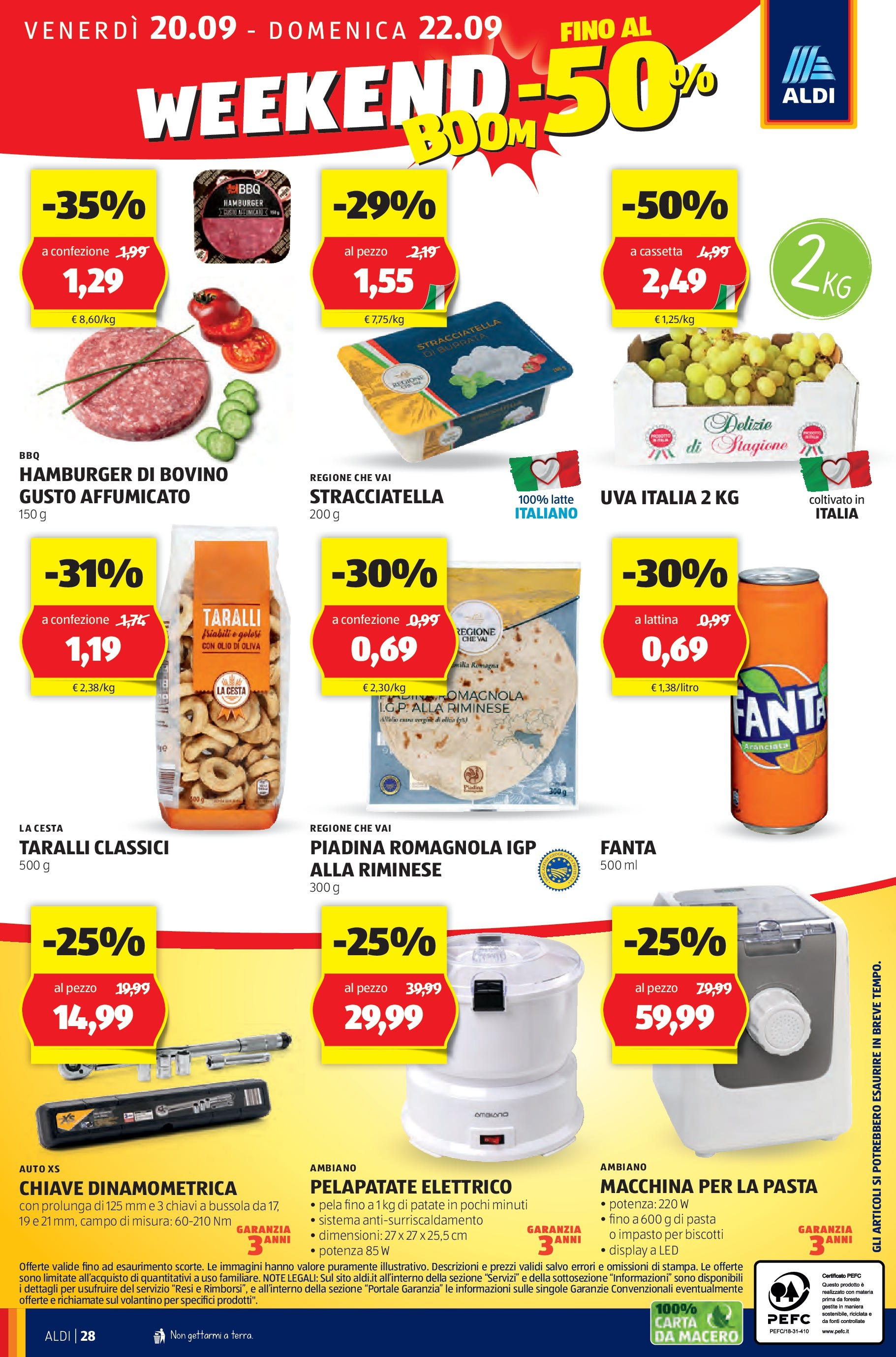 Nuovo Volantino Aldi	 dal 16/09/2024 > offerte anteprima 🛍️ | Pagina: 28 | Prodotti: Bovino, Olio, Taralli, Burrata