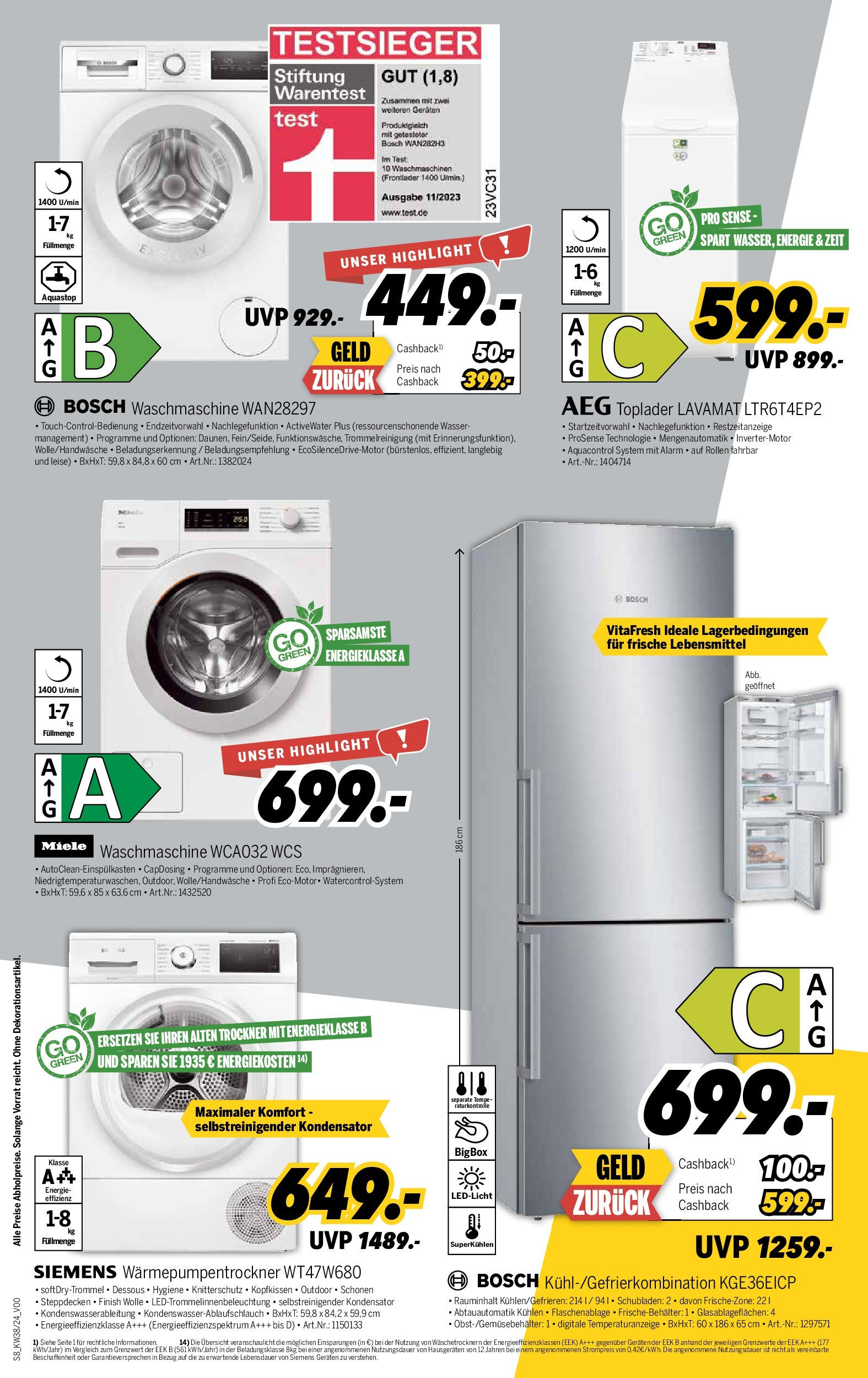 Medimax - Sachsen (ab 14.09.2024) zum Blättern | Seite: 8 | Produkte: Bosch, Siemens, Trockner, Wasser