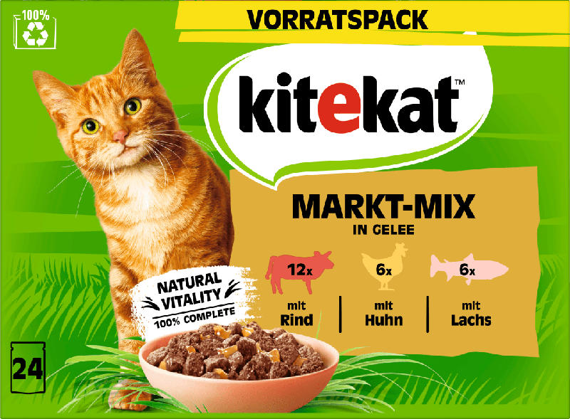 kitekat Nassfutter Katze Markt Mix in Gelee Multipack (24x85 g)