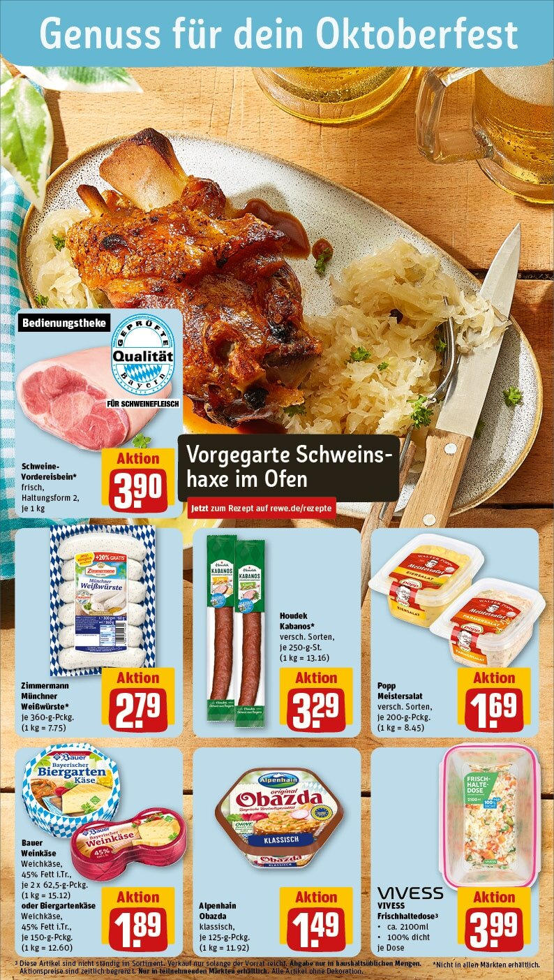 Rewe - Zeitlarn, Kurpfälzer Straße 2 (ab 16.09.2024) zum Blättern » Angebote | Seite: 4 | Produkte: Ofen, Schweinefleisch