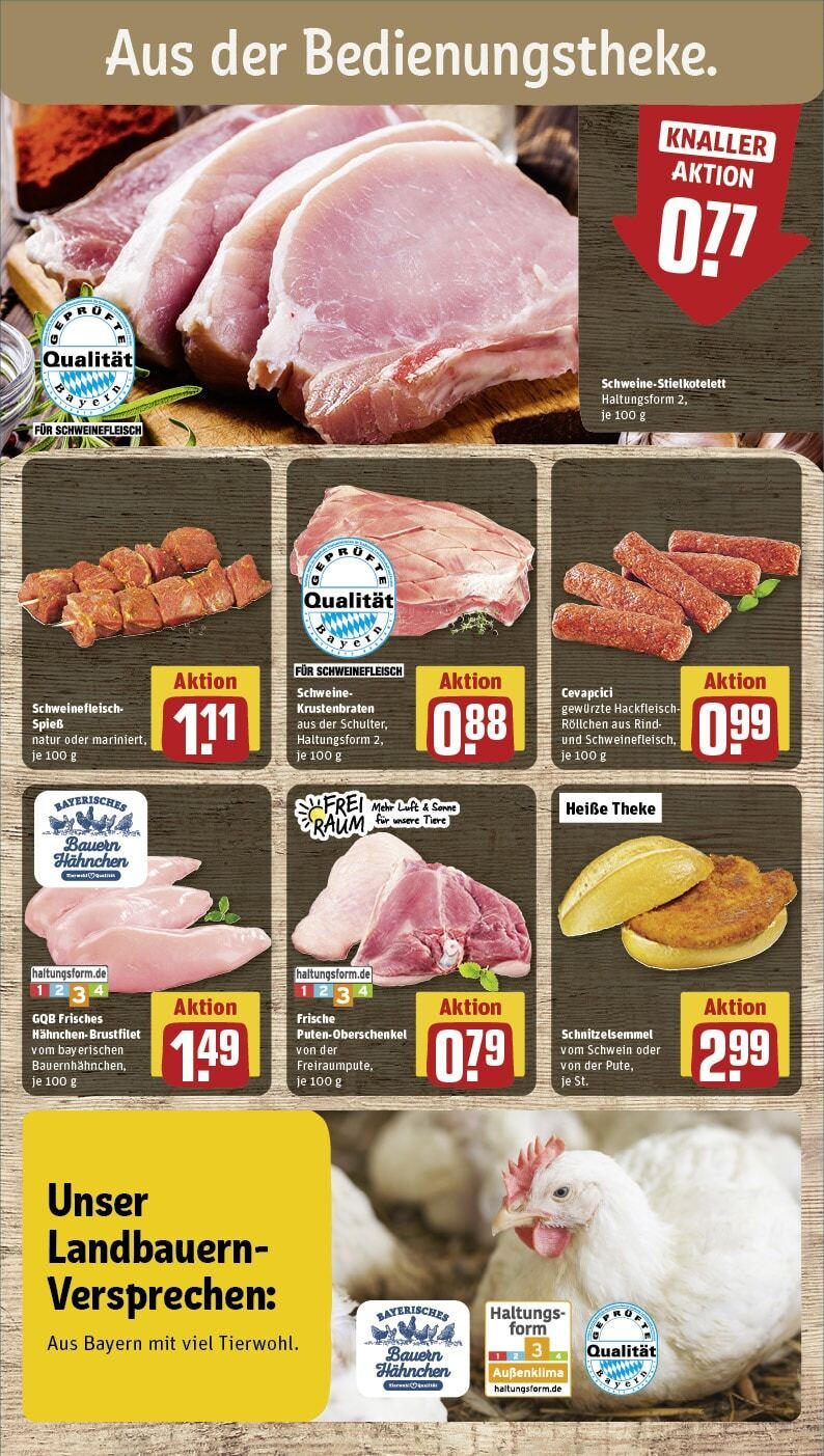 Rewe - Zeitlarn, Kurpfälzer Straße 2 (ab 16.09.2024) zum Blättern » Angebote | Seite: 10 | Produkte: Theke, Cevapcici, Krustenbraten, Hackfleisch