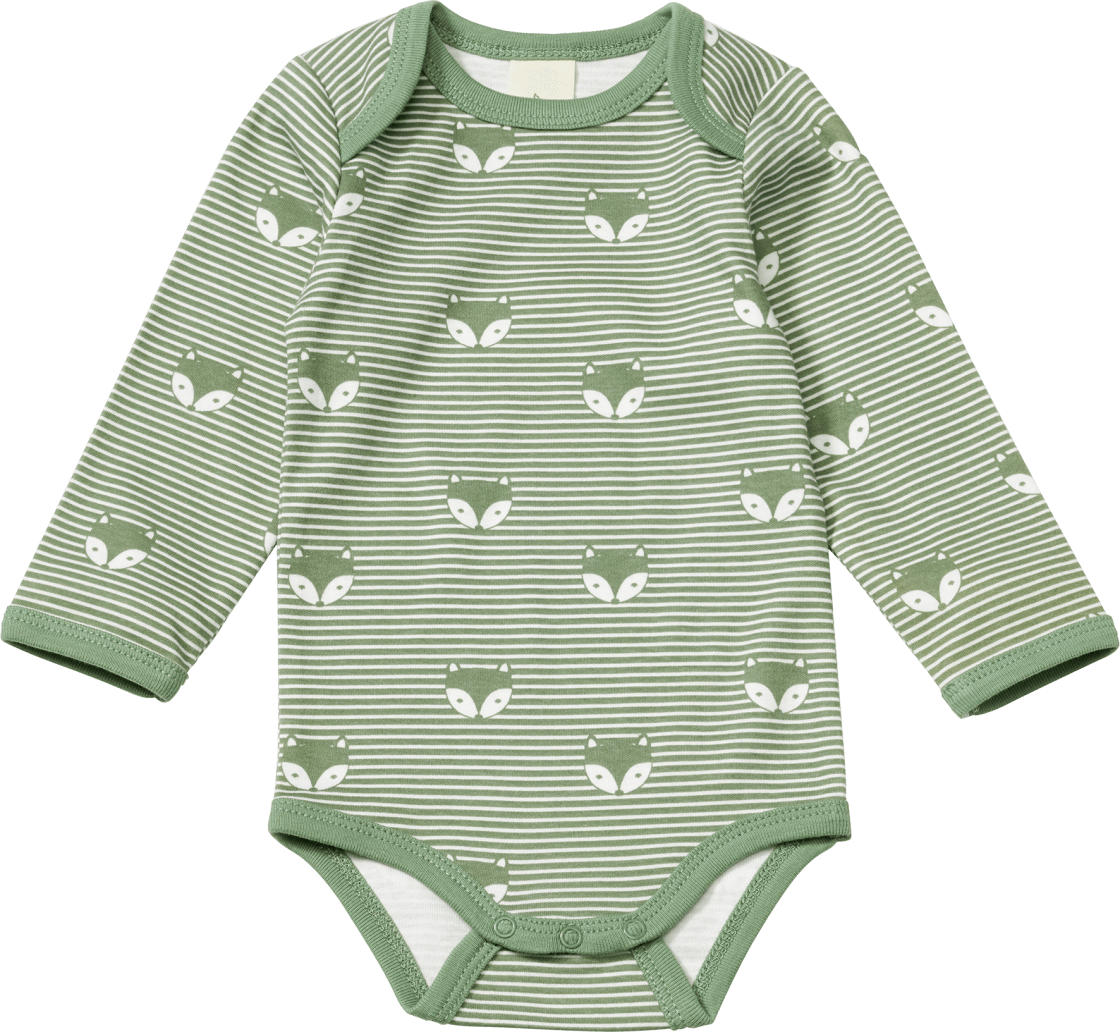 ALANA Body Langarm mit Fuchs-Muster, grün, Gr. 62/68