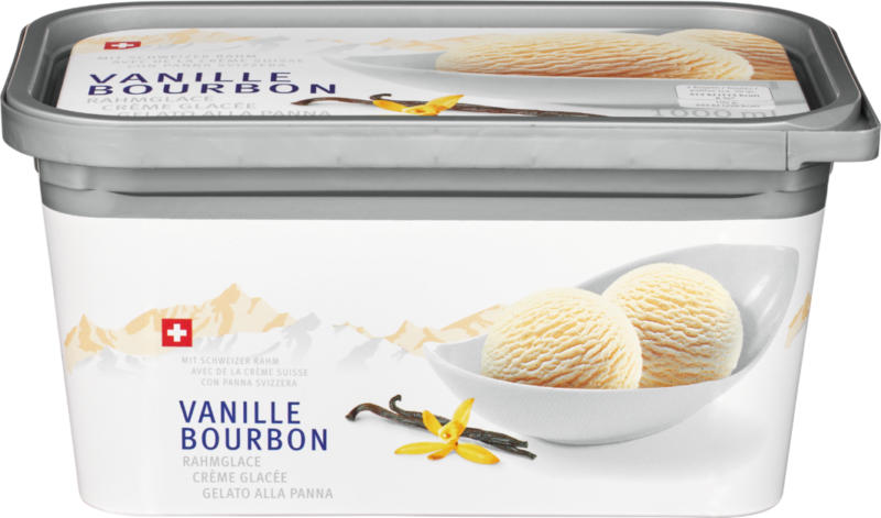 Crème glacée Vanille bourbon, avec de la crème suisse, 1 litre