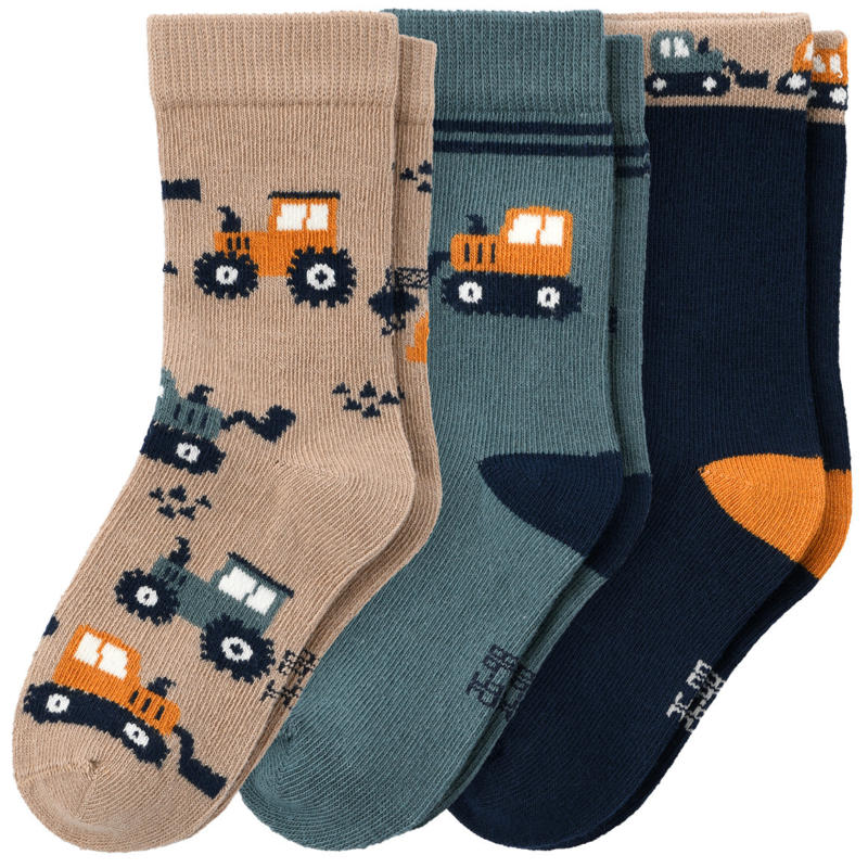 3 Paar Baby Socken mit Fahrzeugen