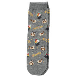 1 Paar Damen Socken mit Eulen-Motiven