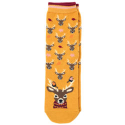 1 Paar Damen Socken mit Hirsch-Motiv