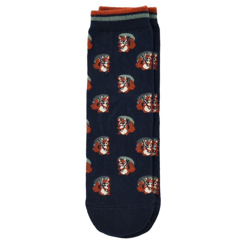 1 Paar Damen Socken mit Eichhörnchen-Motiv