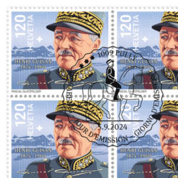 Timbres CHF 1.20 «150 ans Général Henri Guisan», Feuille de 20 timbres