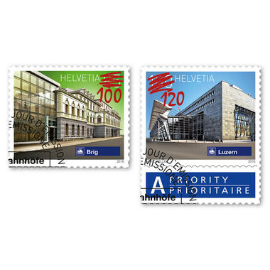 Briefmarken-Serie «Überdruck Schweizer Bahnhöfe»