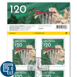 Timbres CHF 1.20 «Viaduc de Landwasser», Feuille de 10 timbres