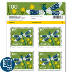 Briefmarken CHF 1.00 «Libelle», Bogen mit 10 Marken