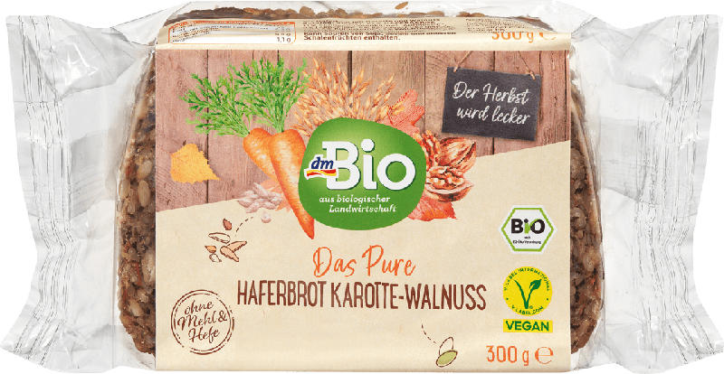 dmBio Brot Das Pure Hafer mit Karotten & Walnüssen