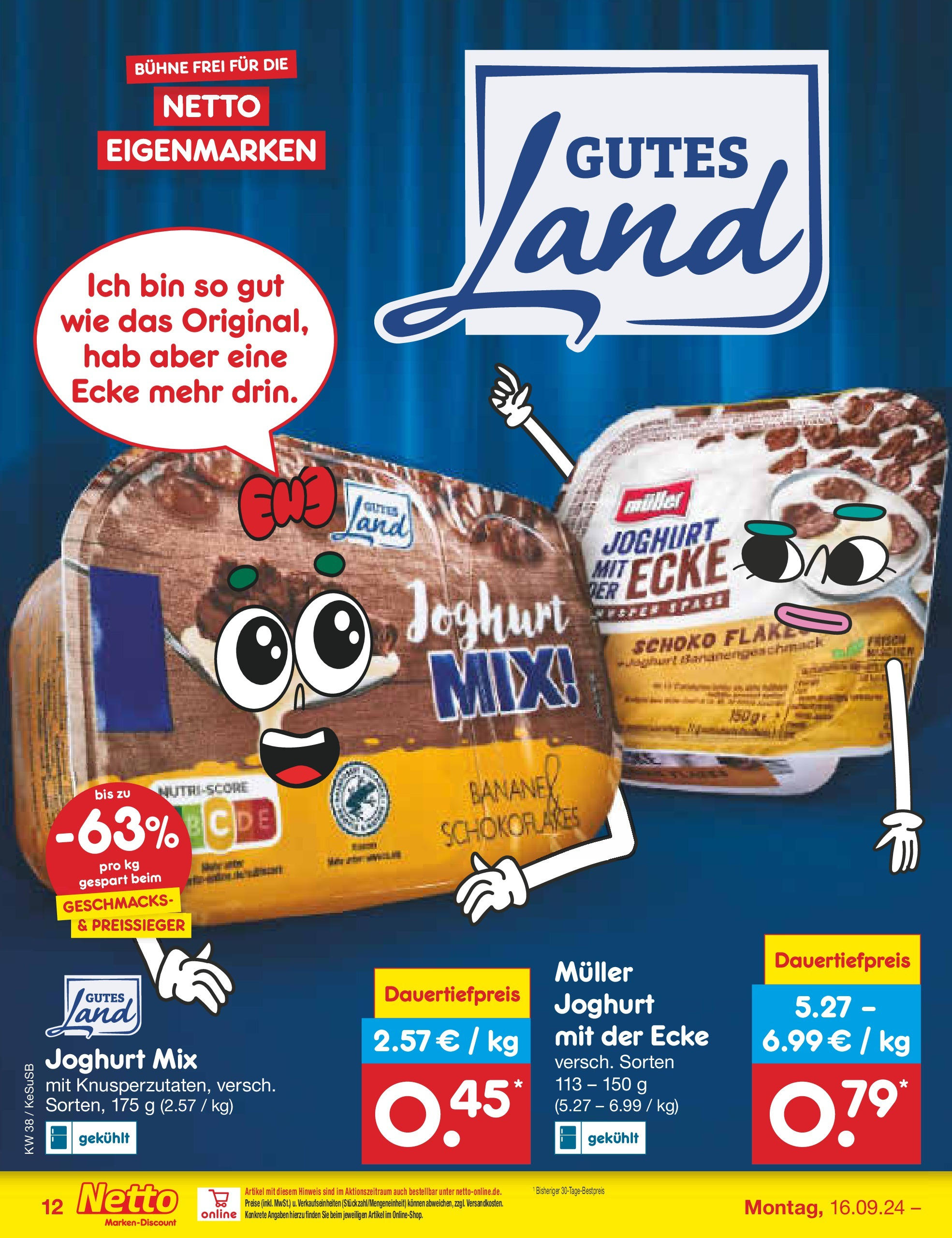 Netto Marken-Discount - Rheinland-Pfalz (ab 16.09.2024) » Angebote | Seite: 12 | Produkte: Joghurt