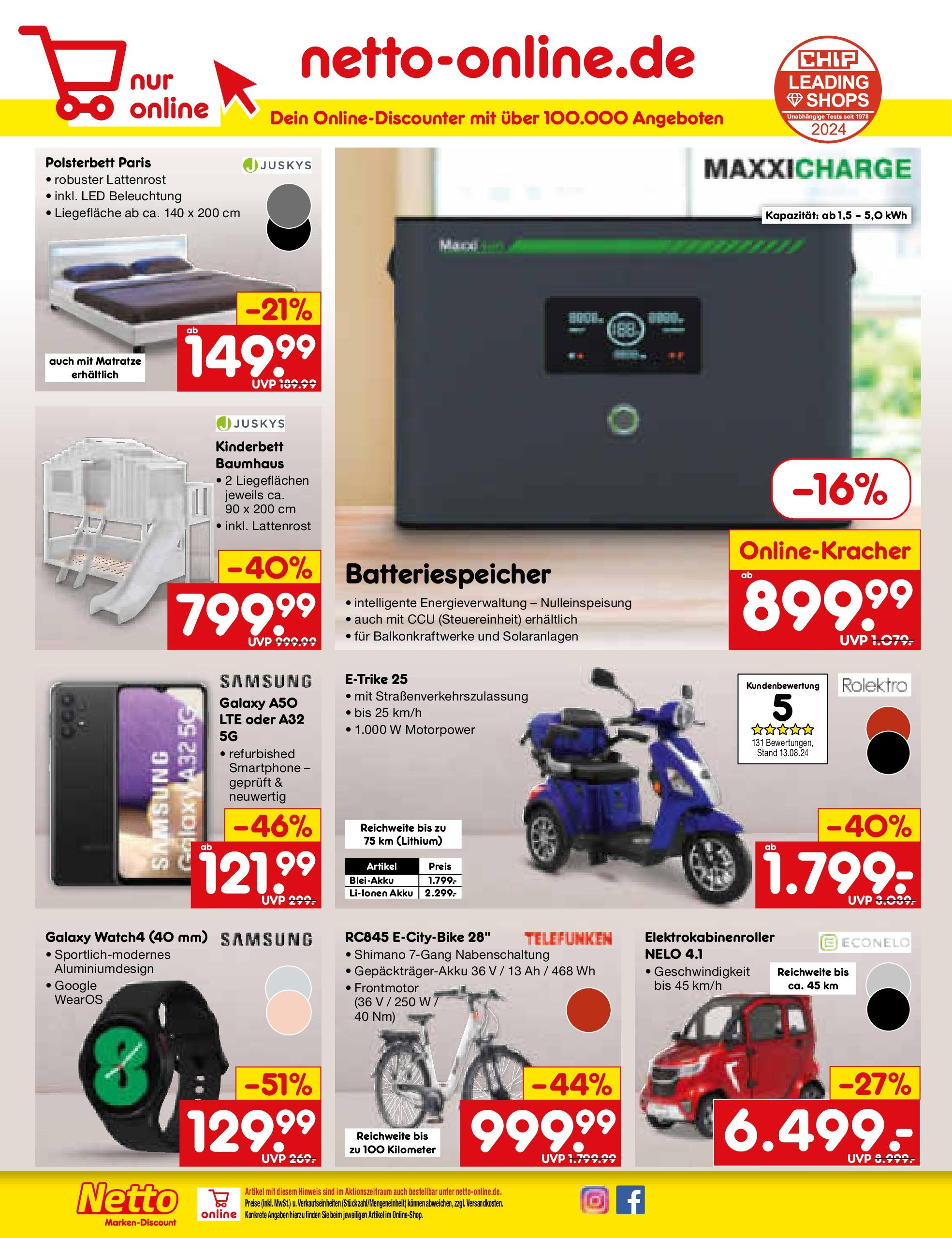 Netto Marken-Discount - Rheinland-Pfalz (ab 16.09.2024) » Angebote | Seite: 36 | Produkte: Matratze, Lattenrost, Polsterbett, Samsung