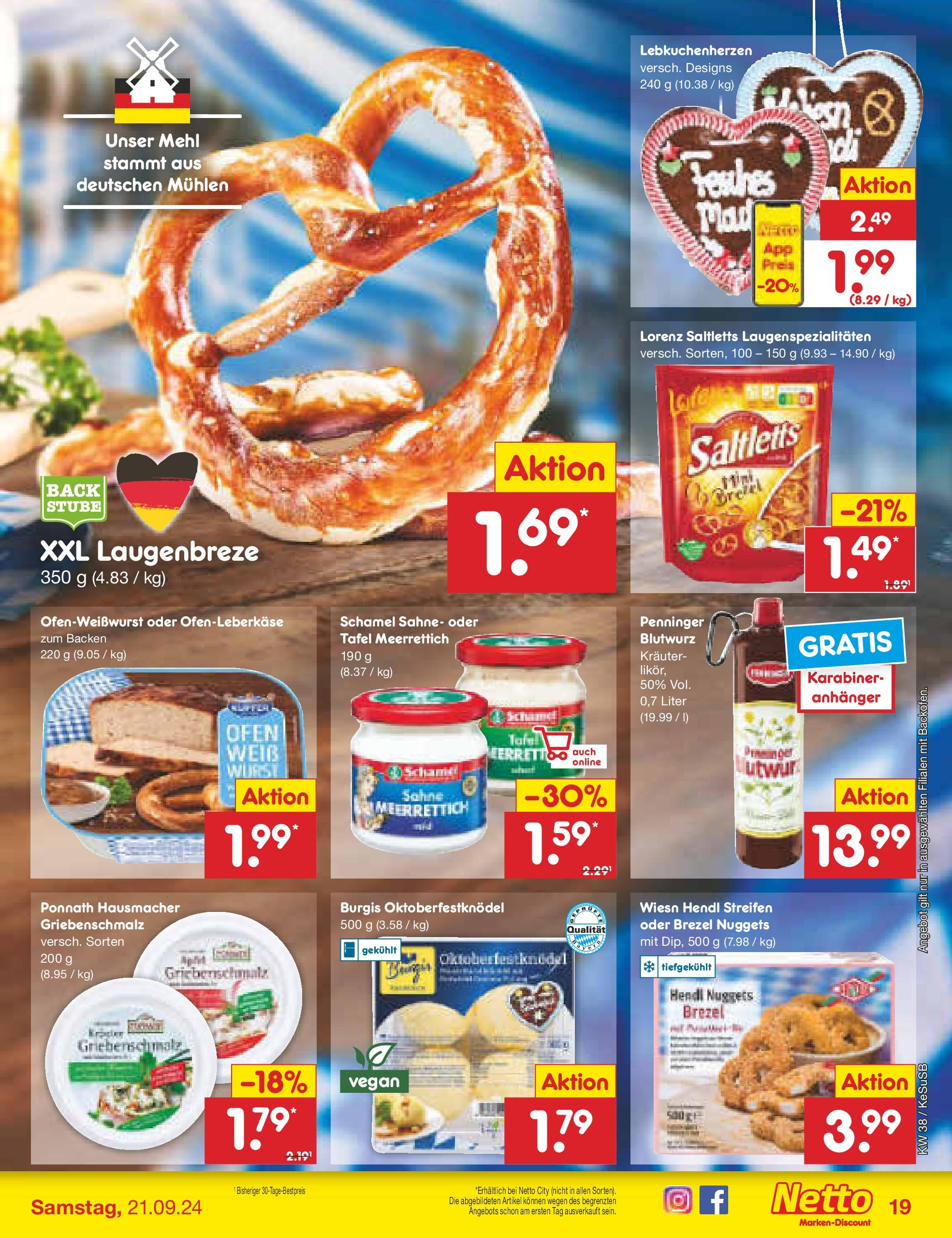 Netto Marken-Discount - Rheinland-Pfalz (ab 16.09.2024) » Angebote | Seite: 23 | Produkte: Ofen, Mehl, Sahne