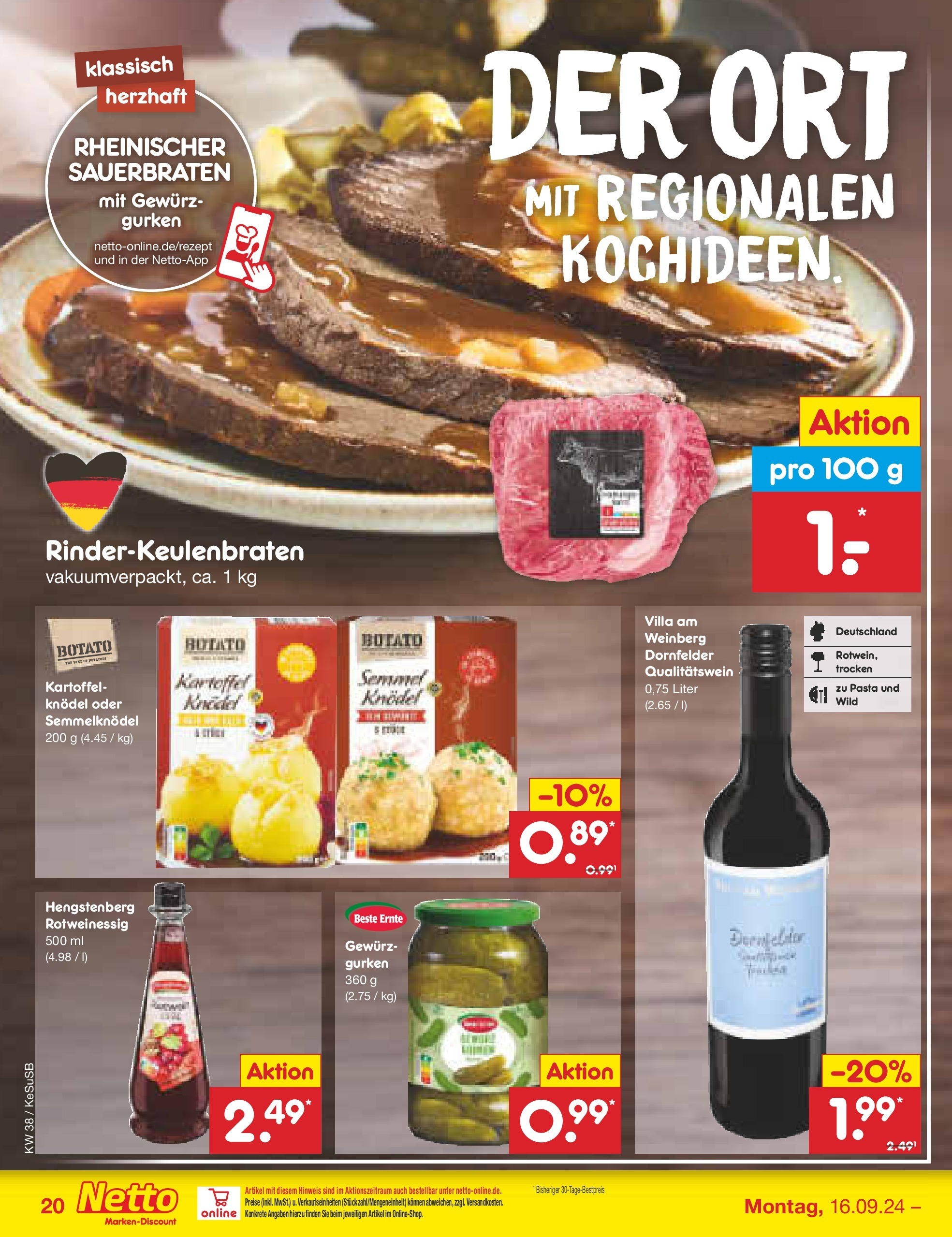 Netto Marken-Discount - Rheinland-Pfalz (ab 16.09.2024) » Angebote | Seite: 24 | Produkte: Pasta, Gurken