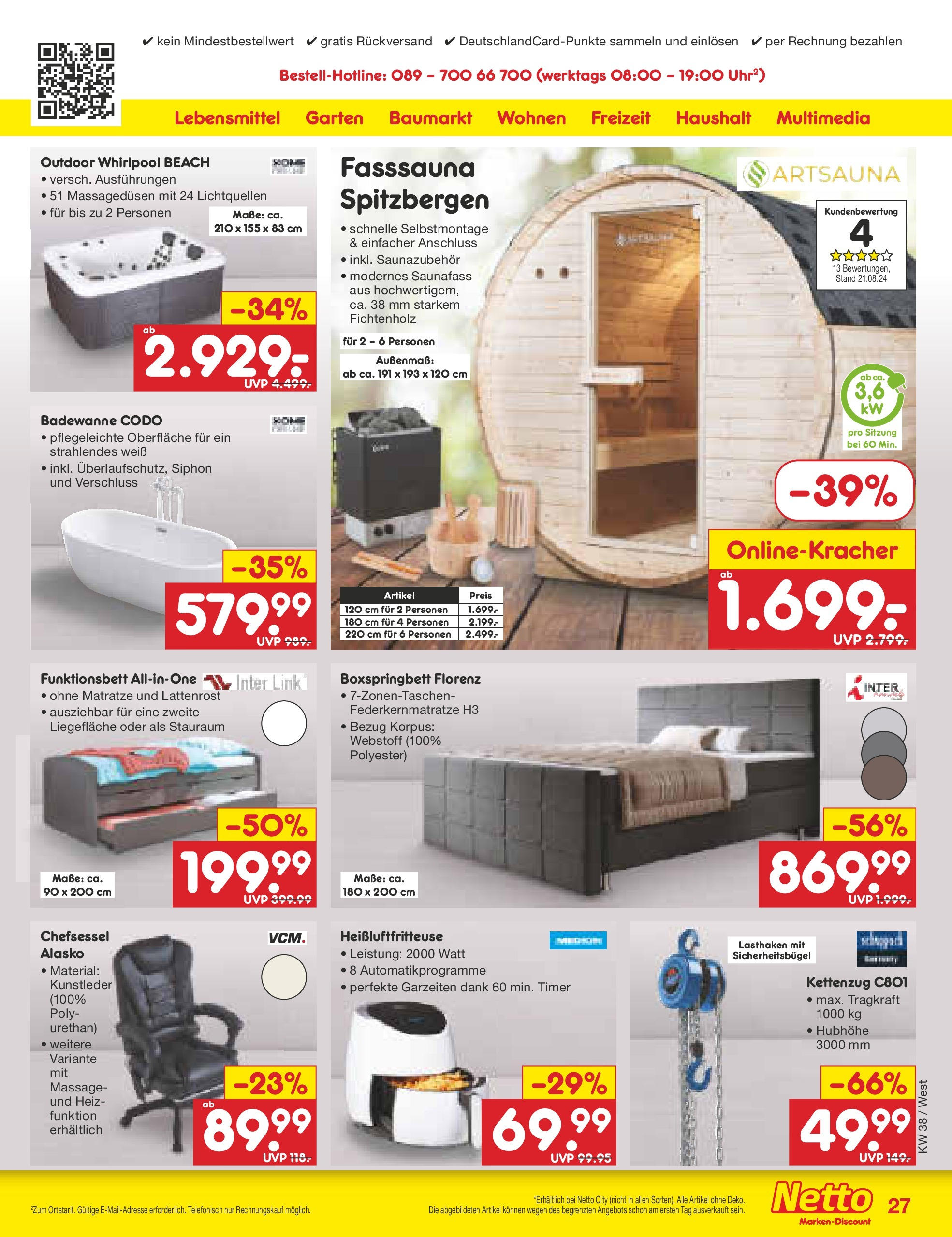 Netto Marken-Discount - Rheinland-Pfalz (ab 16.09.2024) » Angebote | Seite: 35 | Produkte: Matratze, Lattenrost, Boxspringbett, Chefsessel