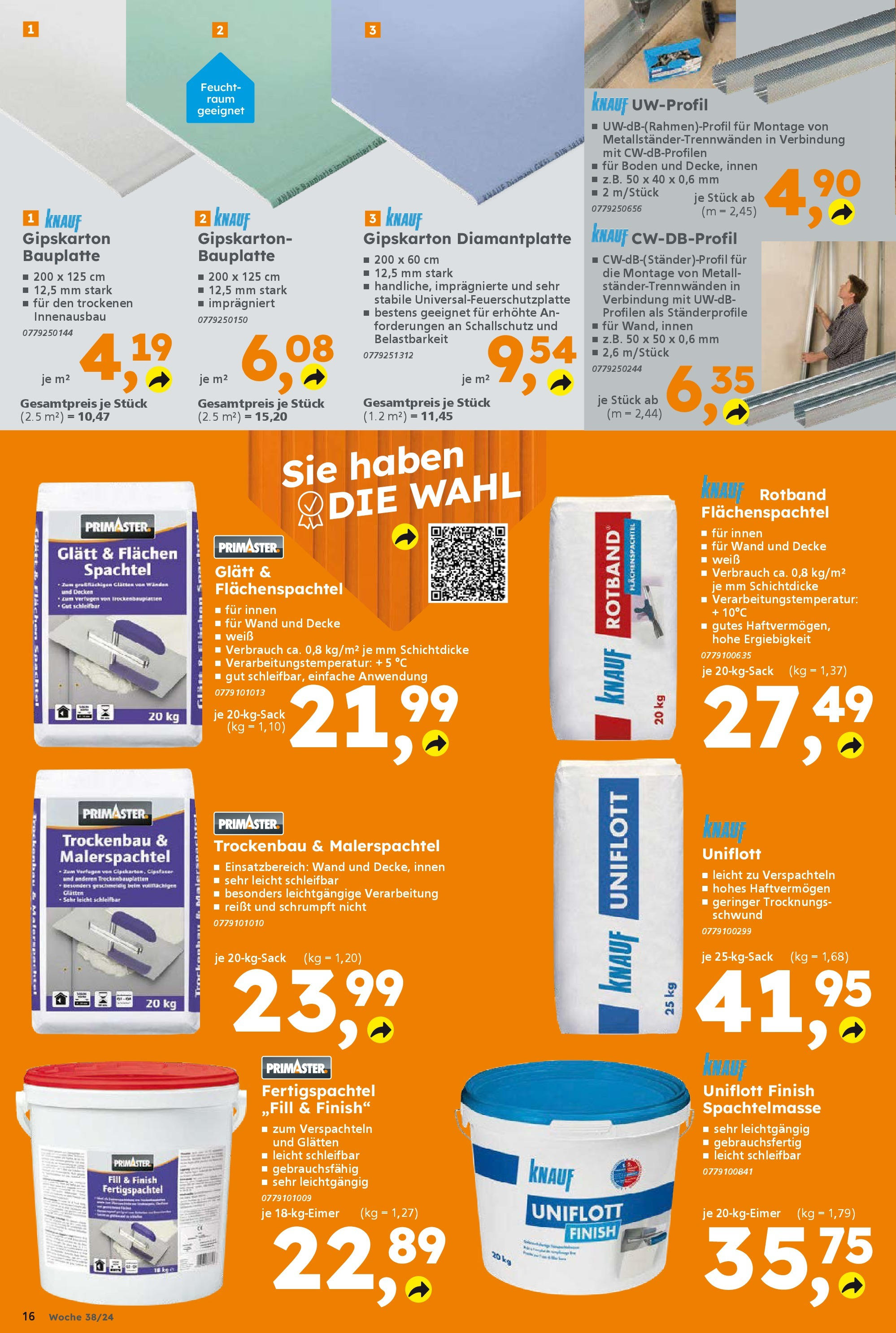 Globus Baumarkt - Nordrhein-Westfalen (ab 16.09.2024) zum Blättern | Seite: 16 | Produkte: Decke, Finish