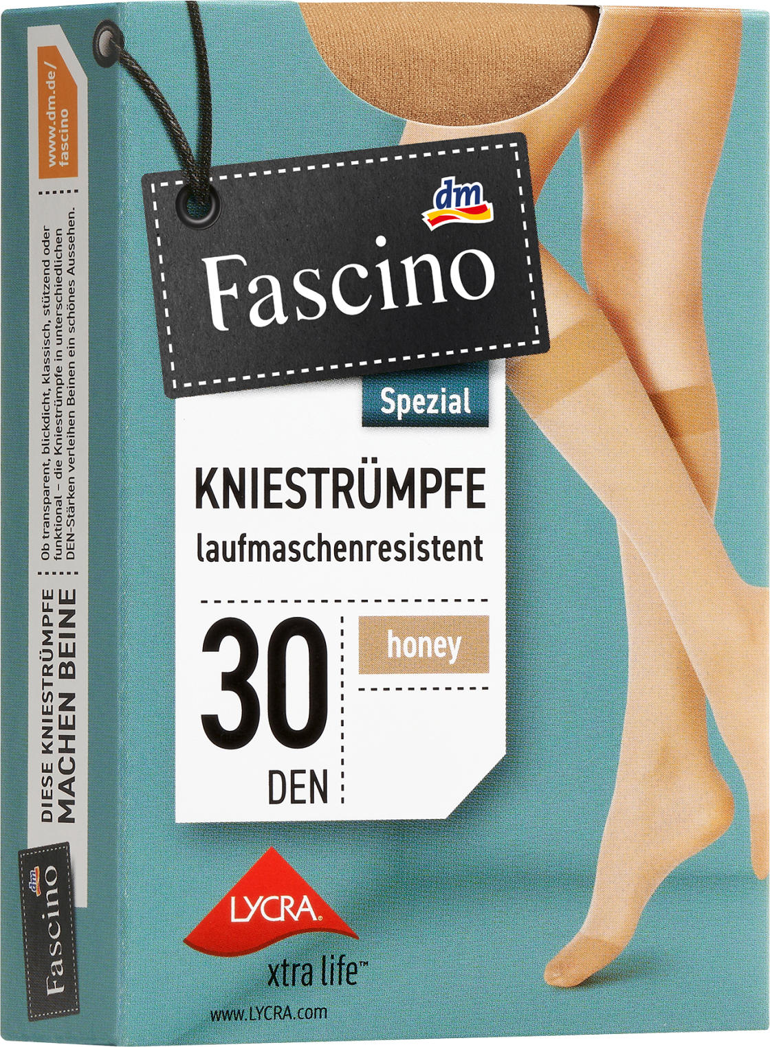 Fascino Kniestrümpfe laufmaschenresistent honey Gr. 35-38, 30 DEN