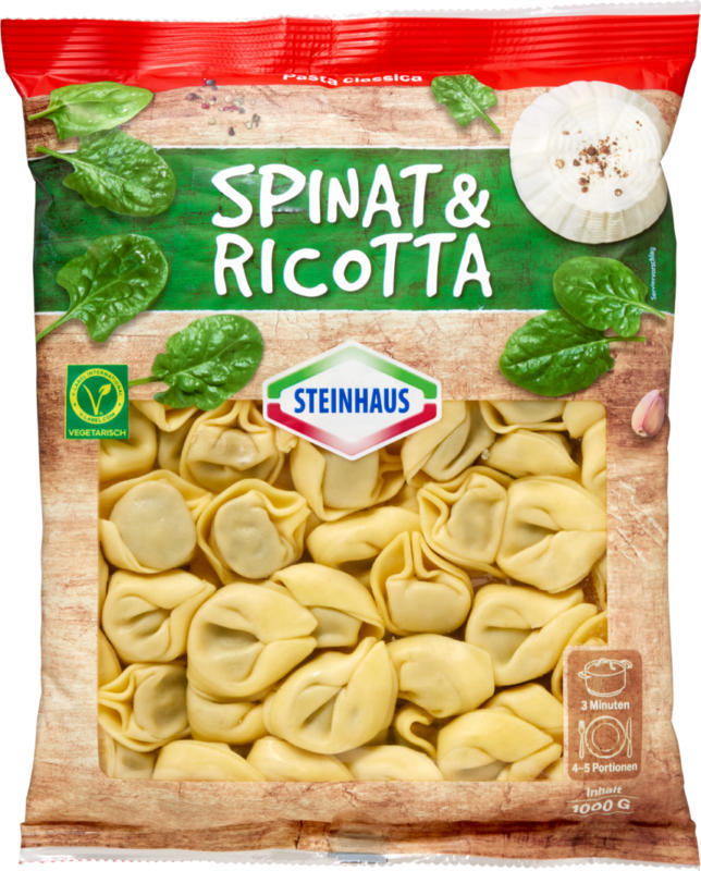 Tortelloni épinards et ricotta Pasta classica Steinhaus, 1 kg