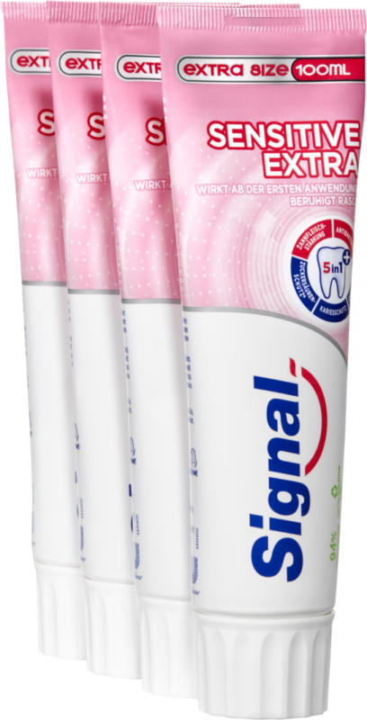 Dentifrice Sensitive Extra Signal , Extra Size, 4 x 100 ml