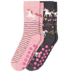 2 Paar Mädchen Stoppersocken mit Einhörnern