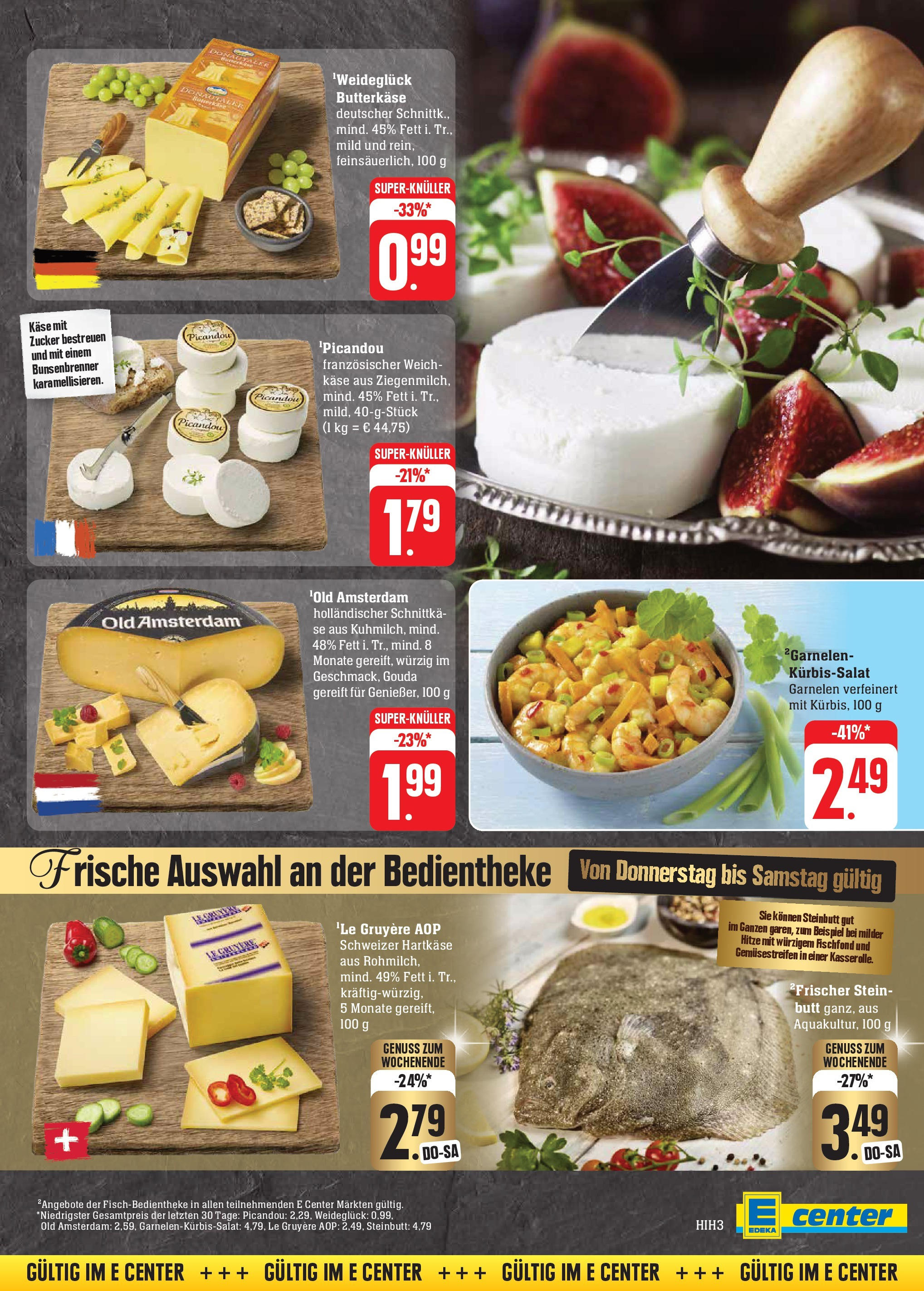 E center - Kaiserslautern, Zollamtstraße 28 (ab 16.09.2024) zum Blättern | Seite: 33 | Produkte: Käse, Gouda, Garnelen, Zucker