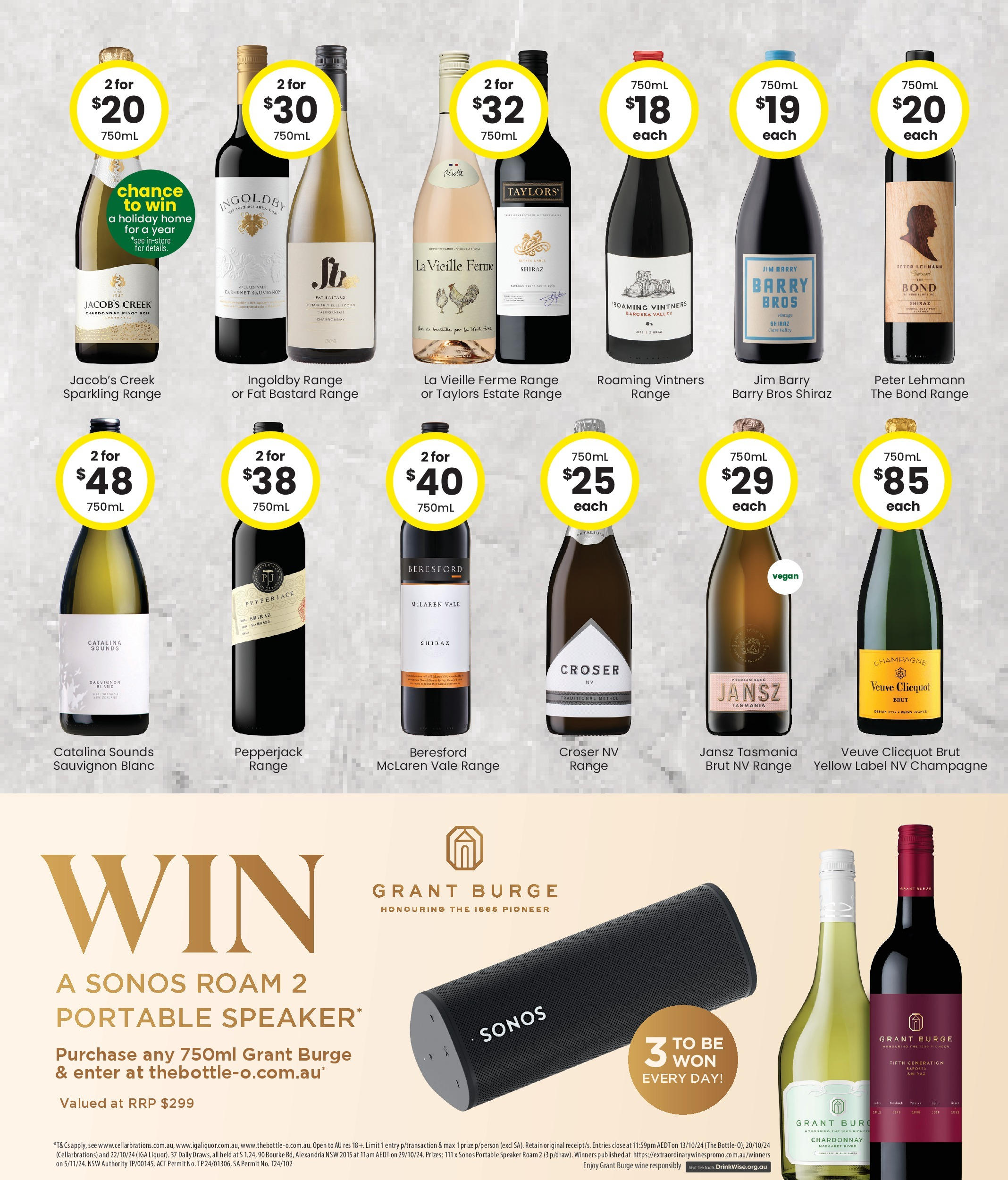 The Bottle-O Catalogue NSW - 16/09/2024 > weekly / monthly specials | Page: 7 | Products: Wine, Speaker, Portable