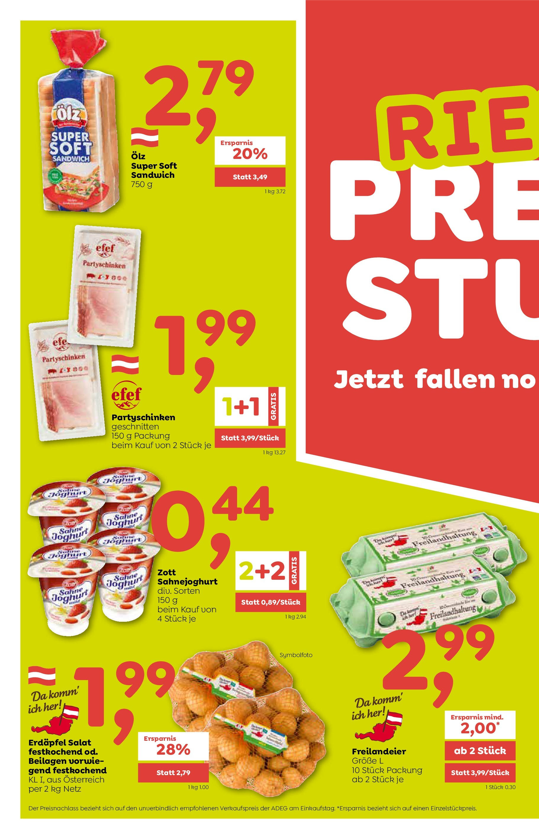 ADEG Flugblatt von 16.09.2024 - Aktuelle Angebote | Seite: 2 | Produkte: Sahne, Salat, Joghurt