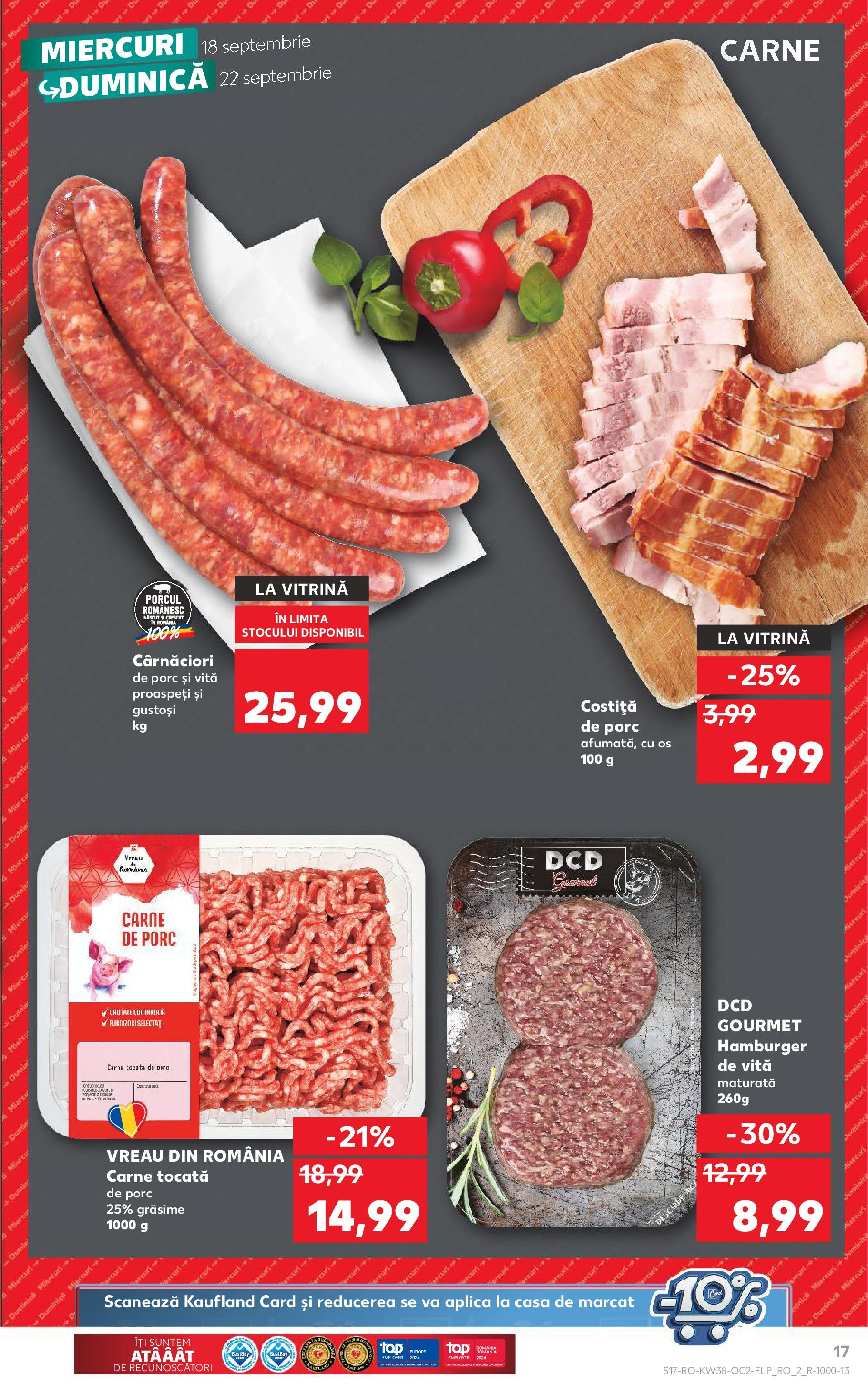 Catalog Kaufland - Bucureşti 18.09.2024 - Revista si Oferta | Pagină: 17 | Produse: Vitrină, Carne tocată