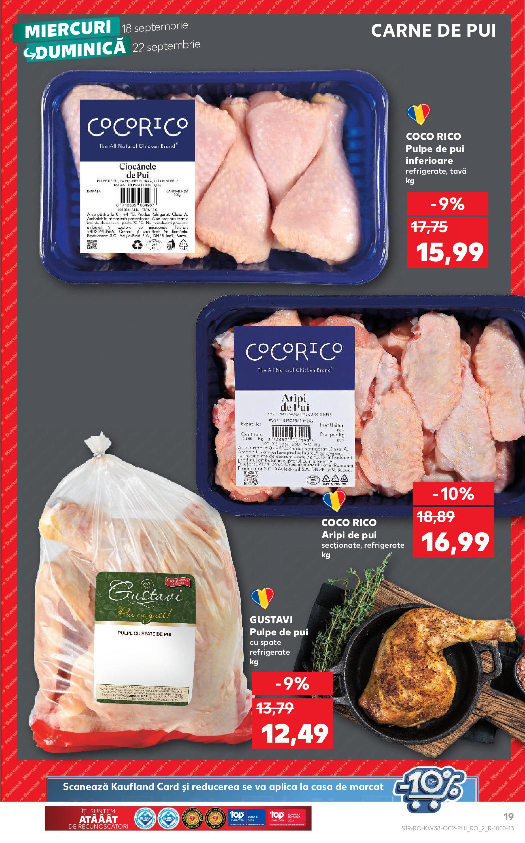 Catalog Kaufland - Bucureşti 18.09.2024 - Revista si Oferta | Pagină: 19 | Produse: Carne De Pui