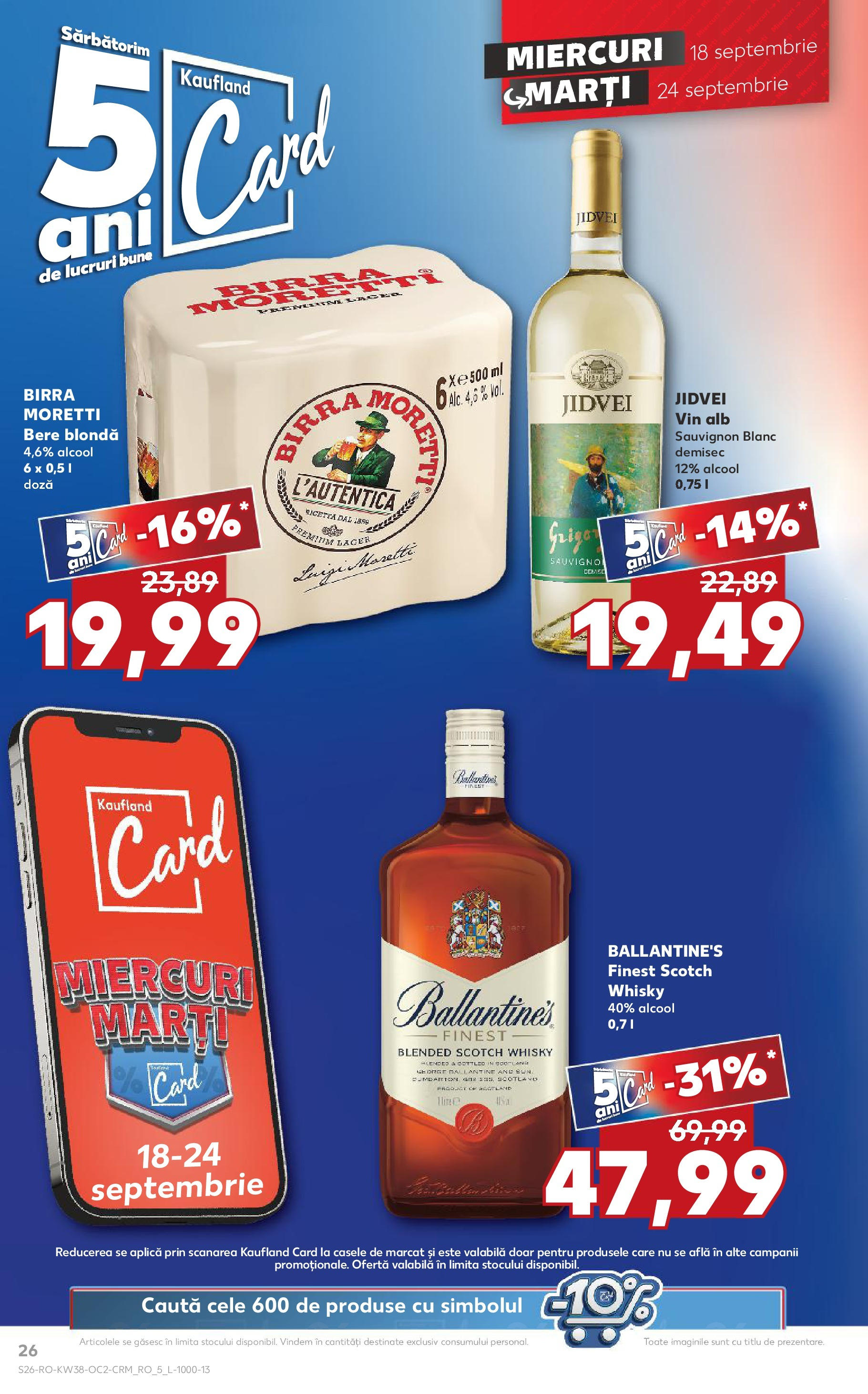 Catalog Kaufland - Bucureşti 18.09.2024 - Revista si Oferta | Pagină: 26 | Produse: Vin, Bere