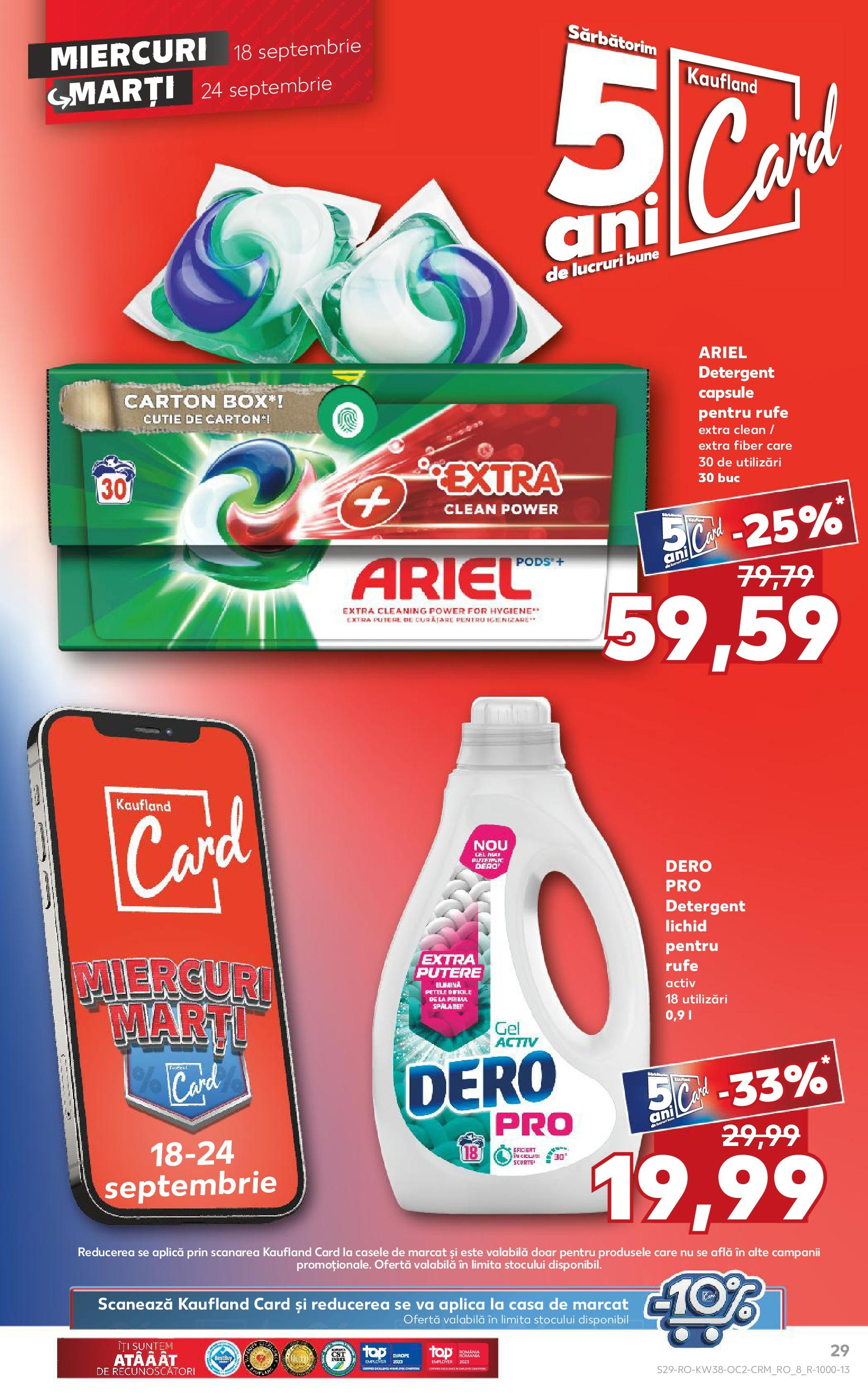 Catalog Kaufland - Bucureşti 18.09.2024 - Revista si Oferta | Pagină: 29 | Produse: Cutie, Detergent