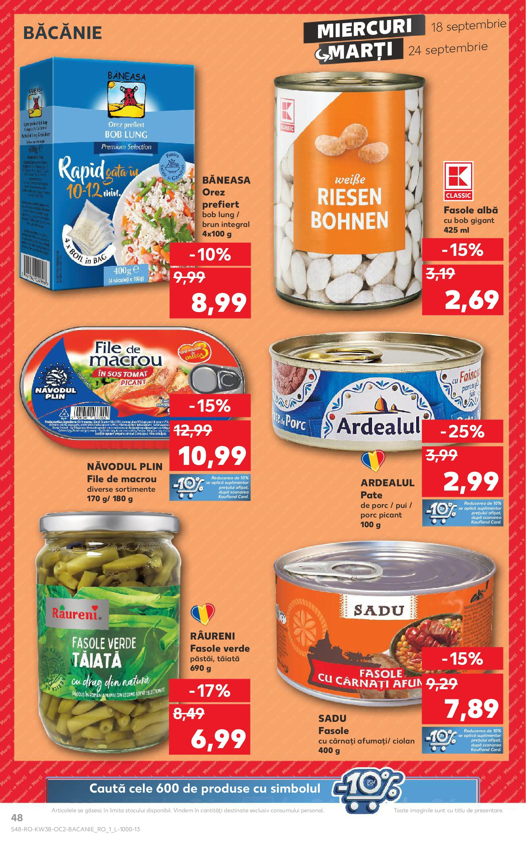 Catalog Kaufland - Bucureşti 18.09.2024 - Revista si Oferta | Pagină: 48 | Produse: Pate, Orez, Legume, Cârnați