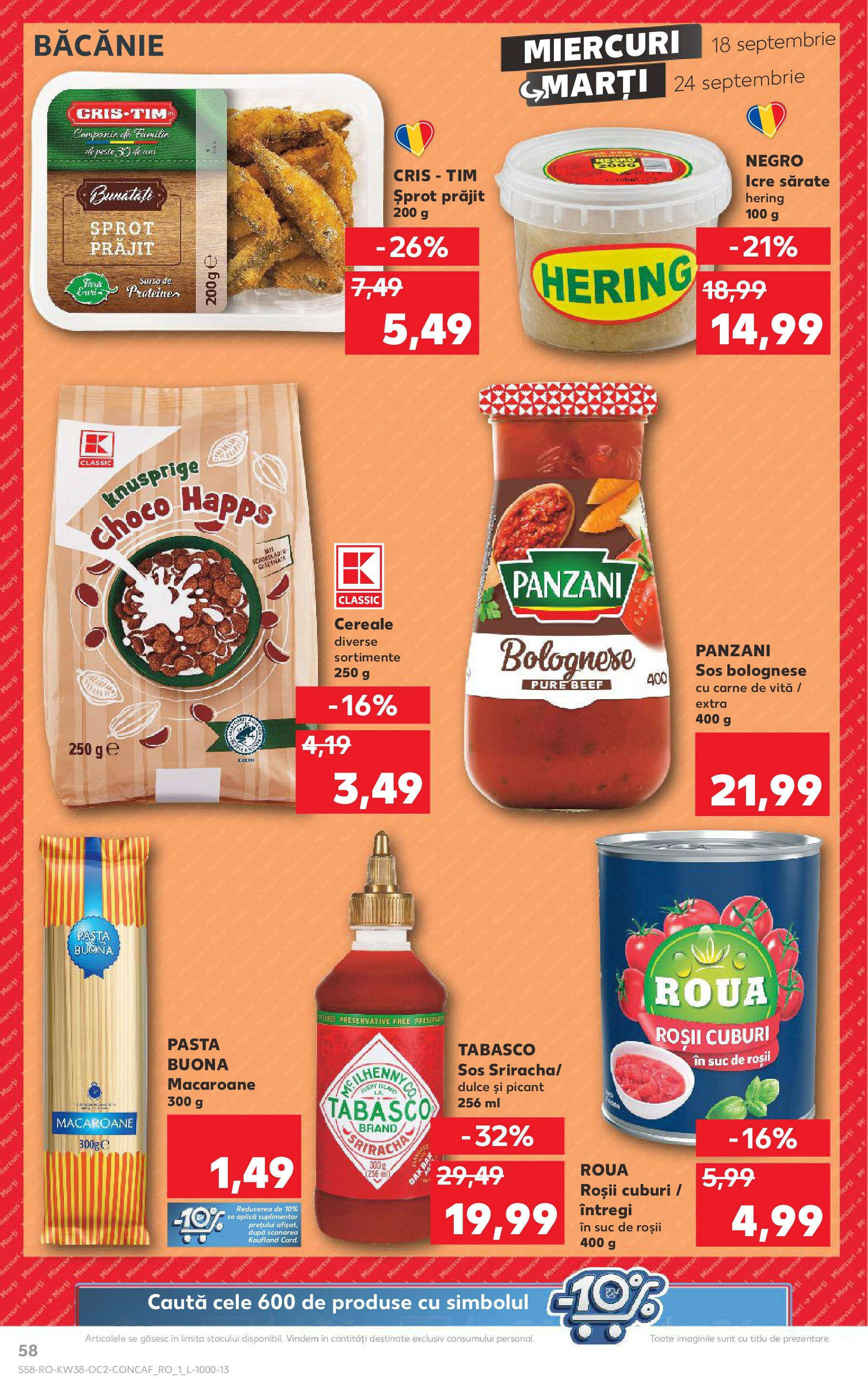 Catalog Kaufland - Bucureşti 18.09.2024 - Revista si Oferta | Pagină: 58 | Produse: Roșii, Pește, Carne De Vită, Cereale