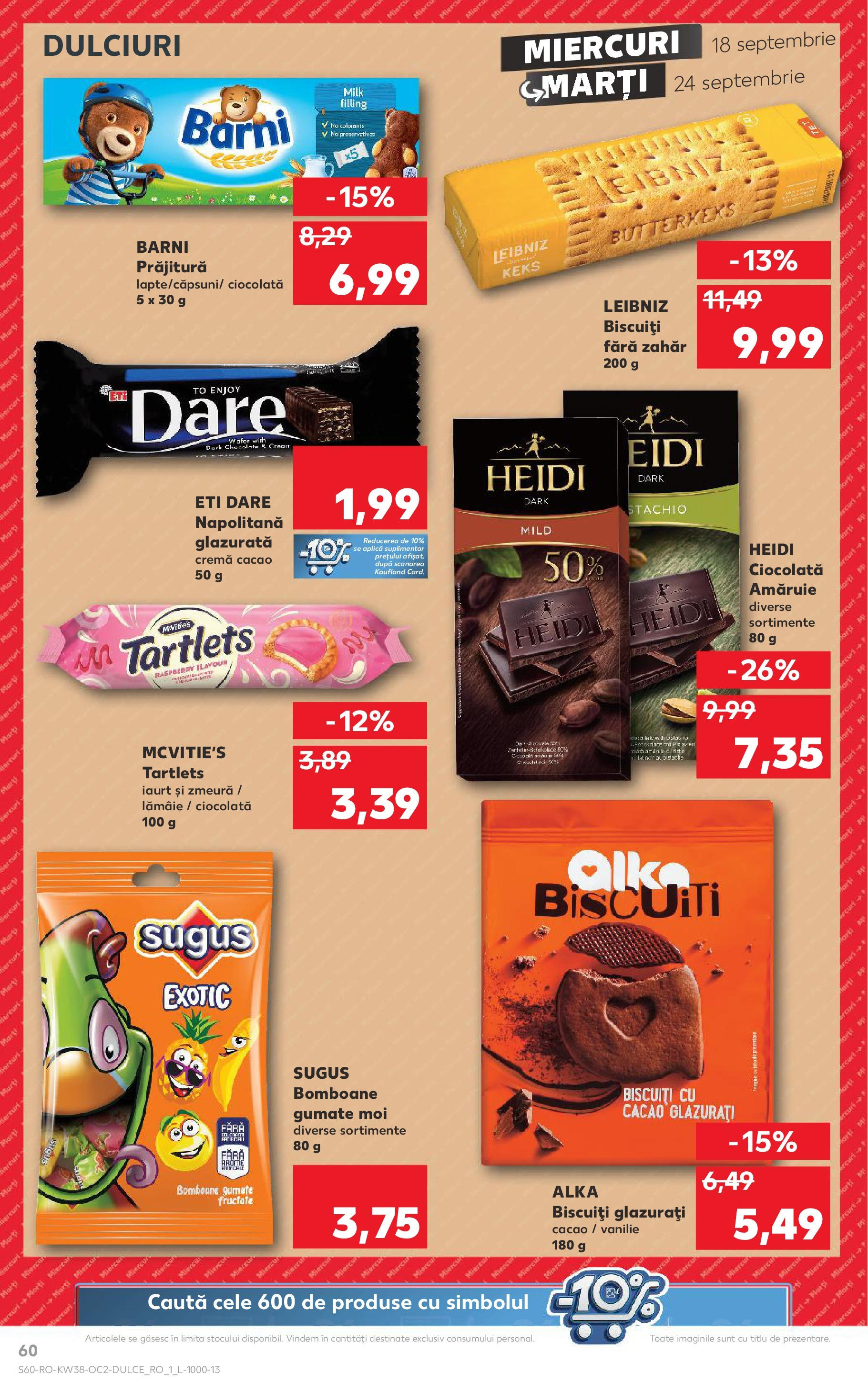 Catalog Kaufland - Bucureşti 18.09.2024 - Revista si Oferta | Pagină: 60 | Produse: Prăjitură, Cremă, Bomboane, Zahăr