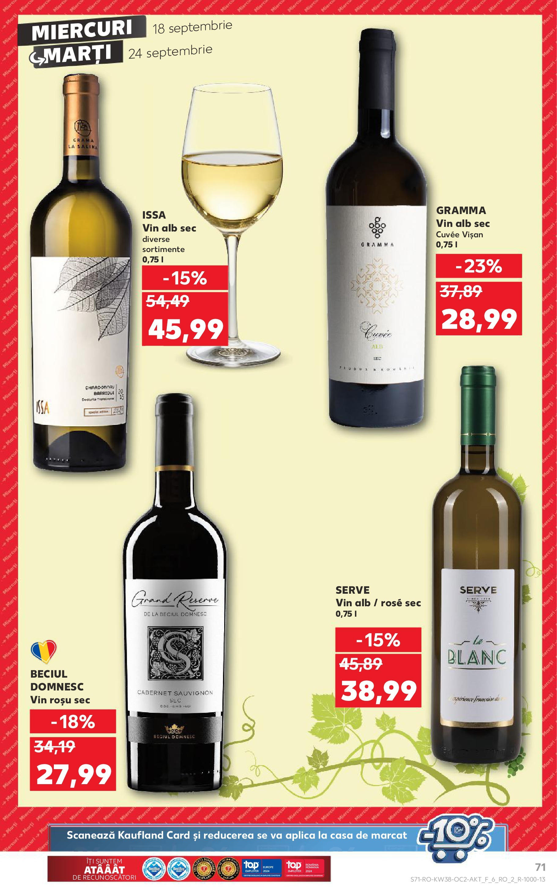 Catalog Kaufland - Bucureşti 18.09.2024 - Revista si Oferta | Pagină: 71 | Produse: Vin