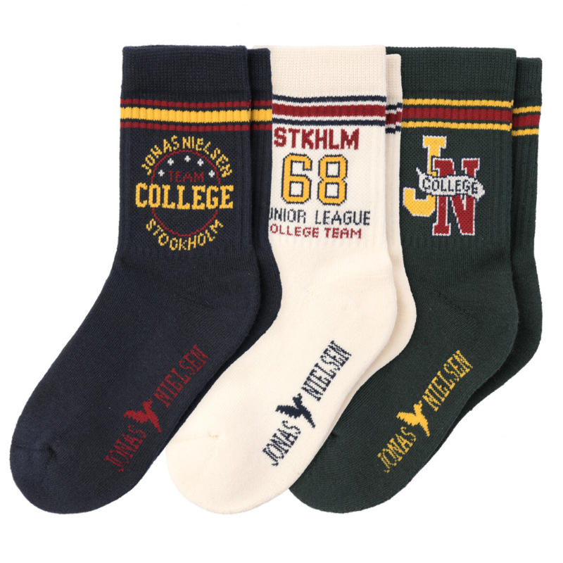 3 Paar Jungen Frottee-Socken im College-Look (Nur online)